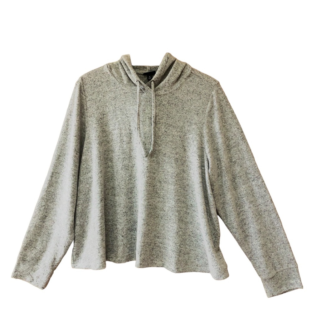 TORRID NWT grey heathered long sleeve hooded pullover sweatshirt, size 3X